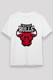 Chicago Bulls Beyaz Unisex Tişört T-Shirt - TişörtFabrikası