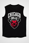 Chicago Bulls Siyah Unisex Kolsuz Tişört