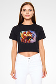 Chip'n Dale Rescue Rangers Siyah Crop Top Tişört