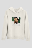 Chris Brown Baskılı Unisex Beyaz Kapüşonlu Sweatshirt