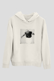 Chris Brown Baskılı Unisex Beyaz Kapüşonlu Sweatshirt