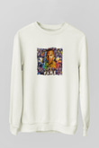 Chris Brown Baskılı Unisex Beyaz Sweatshirt