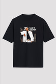 Chris Brown Baskılı Unisex Oversize Siyah Tişört