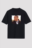Chris Brown Baskılı Unisex Oversize Siyah Tişört