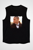 Chris Brown Baskılı Unisex Siyah Kolsuz Tişört