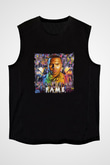 Chris Brown Baskılı Unisex Siyah Kolsuz Tişört
