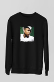 Chris Brown Baskılı Unisex Siyah Sweatshirt