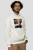 Chris Brown Beyaz Unisex Kapüşonlu Sweatshirt