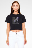 Chris Brown Siyah  Crop Top Tişört