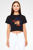 Chris Brown Siyah Crop Top Tişört