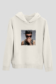 Chris Webby Baskılı Unisex Beyaz Kapüşonlu Sweatshirt