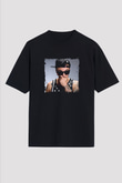 Chris Webby Baskılı Unisex Oversize Siyah Tişört
