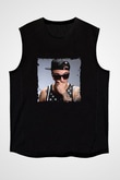 Chris Webby Baskılı Unisex Siyah Kolsuz Tişört
