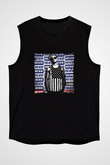 Chris Webby Baskılı Unisex Siyah Kolsuz Tişört