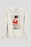 Chris Webby Beyaz Unisex Kapüşonlu Sweatshirt