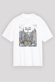 Chrysler Binası Beyaz Unisex Oversize Tişört T-Shirt