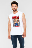Chucky Baskılı Unisex Beyaz Kolsuz Tişört