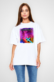CHVRCHES Baskılı Unisex Beyaz Oversize Tişört