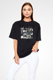 CHVRCHES Baskılı Unisex Siyah Oversize Tişört