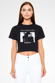 CHVRCHES Siyah Crop Top Tişört