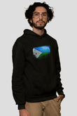 Cibuti - Djibouti Bayrağı Baskılı Unisex Siyah Hoodie