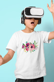 Çiçek Beyaz Unisex Çocuk Tişört