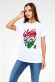 Çiçek Beyaz Unisex Tişört T-Shirt - TişörtFabrikası
