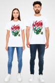 Çiçek Beyaz Unisex Tişört T-Shirt - TişörtFabrikası