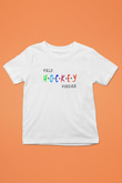 Çim Hokeyi Baskılı Unisex Beyaz Çocuk Tişört - Tshirt