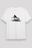 Çim Hokeyi Baskılı Unisex Beyaz Tişört - Tshirt
