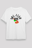 Çim Hokeyi Baskılı Unisex Beyaz Tişört - Tshirt