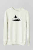 Çim Hokeyi Baskılı Unisex Ekru Sweatshirt