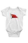 Çin Baskılı Beyaz Unisex Bebek Body - Zıbın
