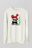 Çin Beyaz Unisex Sweatshirt