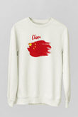 Çin Beyaz Unisex Sweatshirt