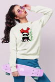 Çin Beyaz Unisex Sweatshirt