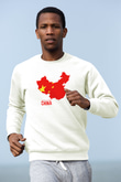 Çin Beyaz Unisex Sweatshirt