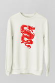Çin Beyaz Unisex Sweatshirt