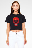 Çin Siyah  Crop Top Tişört