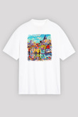 Cinque Terre Beyaz Unisex Oversize Tişört T-Shirt