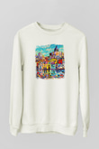 Cinque Terre Beyaz Unisex Sweatshirt