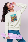 Cinque Terre Beyaz Unisex Sweatshirt