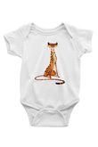 Çita Baskılı Beyaz Unisex Bebek Body - Zıbın
