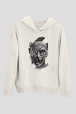 Çita Beyaz Unisex Kapşonlu Sweatshirt