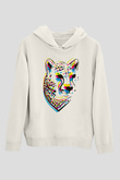 Çita Beyaz Unisex Kapşonlu Sweatshirt