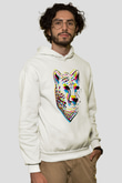 Çita Beyaz Unisex Kapşonlu Sweatshirt