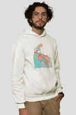 Çita Beyaz Unisex Kapüşonlu Sweatshirt
