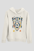 Çita Beyaz Unisex Kapüşonlu Sweatshirt