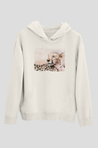 Çita Beyaz Unisex Kapüşonlu Sweatshirt