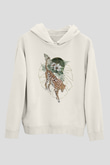 Çita Beyaz Unisex Kapüşonlu Sweatshirt